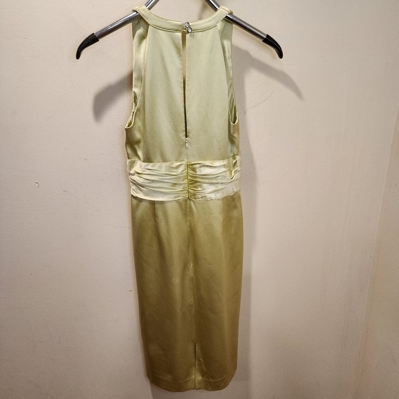 Kay Unger New York lime  100% silk body con sleeveless dress size 4 - Picture 7 of 13